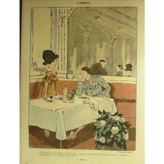 La Baïonnette 1918 n°138 (Restaurants de guerre) KERN GASTYNE MONTASSIER GILES ORDNER