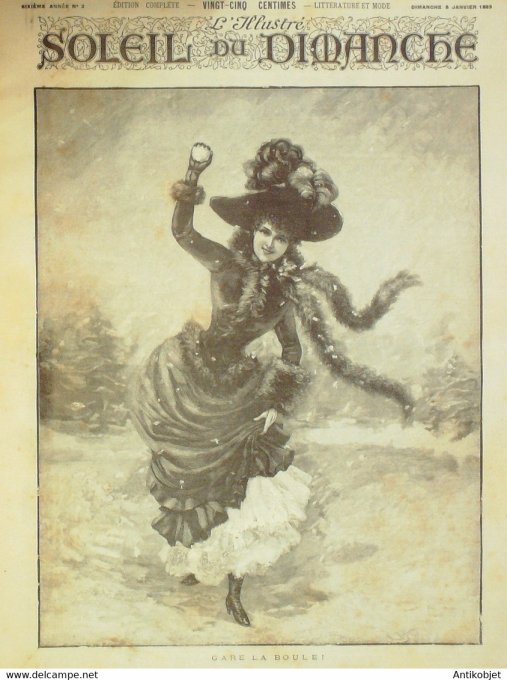 Soleil du Dimanche 1893 n° 2 Clémenceau Millevoye Deroulède Andrieux préfet