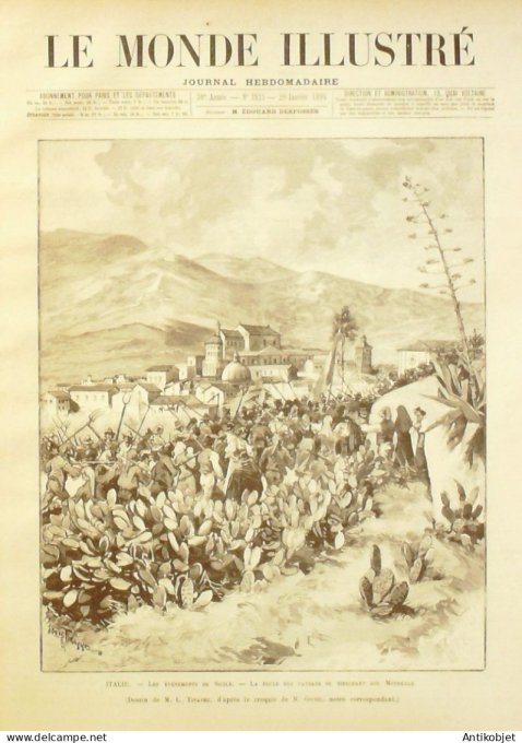 Le Monde illustré 1894 n°1921 Italie Monréale Etats-Unis Chicago incendie