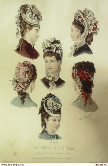 Gravure Mode illustree 1876 # 19 (Old Fashion plate)