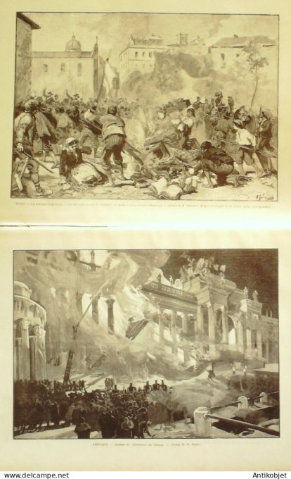 Le Monde illustré 1894 n°1921 Italie Monréale Etats-Unis Chicago incendie