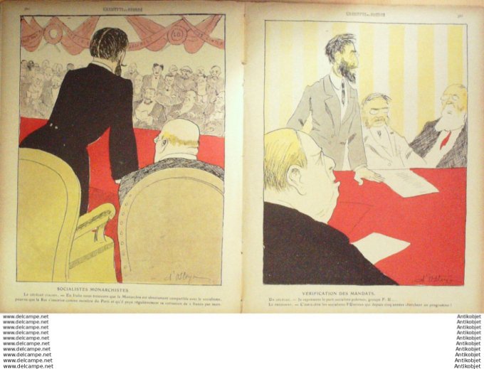 L'Assiette au beurre 1910 # 491 Socialiste aux Congres de Copenhague Ostoya  Georges