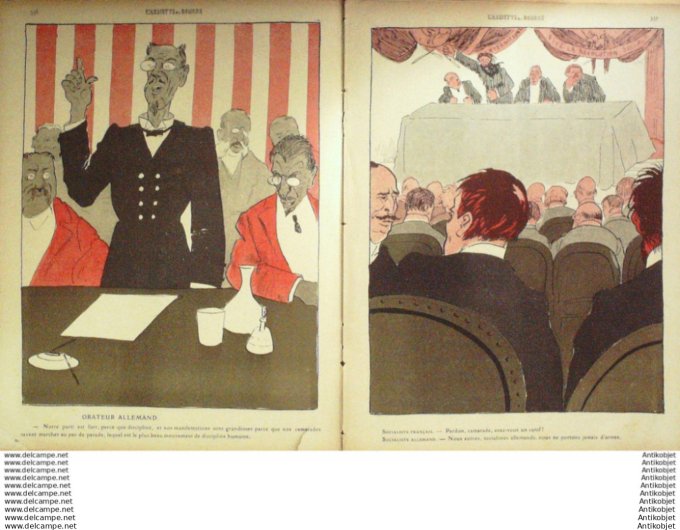 L'Assiette au beurre 1910 # 491 Socialiste aux Congres de Copenhague Ostoya  Georges