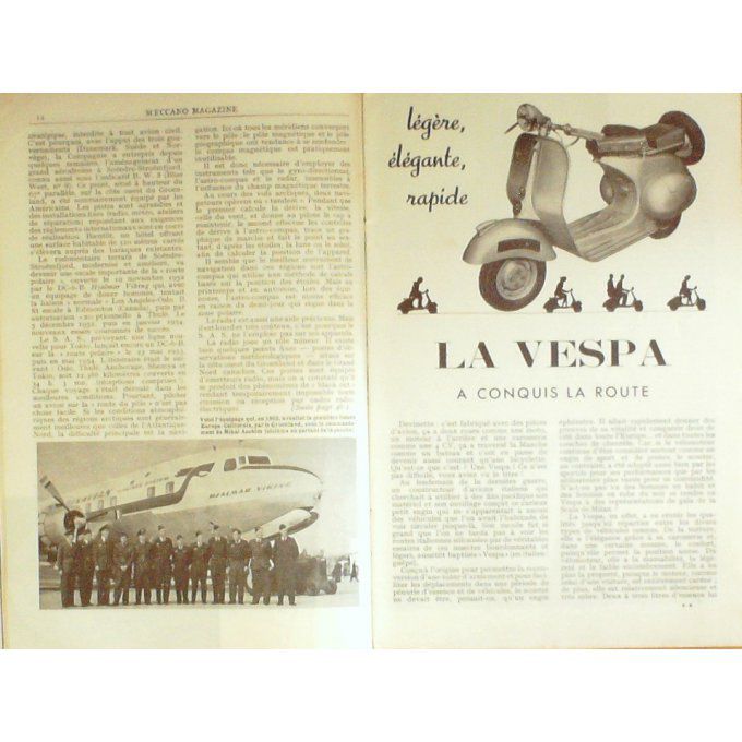 MECCANO MAGAZINE-VESPA-CHAR ROMAIN/de WATT MECCANO-SIMCA 9 ARONDE-1954