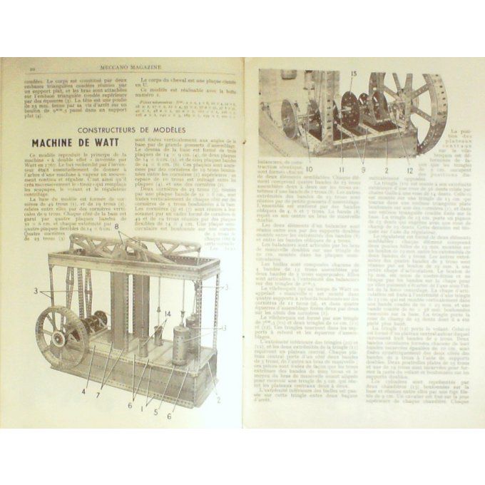 Meccano Magazine Vespa Char Romain/De Watt Meccano Simca 9 Aronde 1954