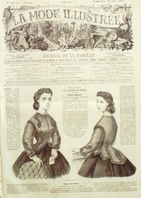 Journal Mode illustrée 1865 # 13 Taie d'oreiller