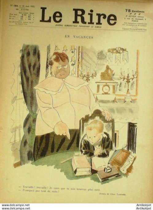 Le Rire 1922-08-26 # 186 Journal humoristique Ed.Originale Vieille garde