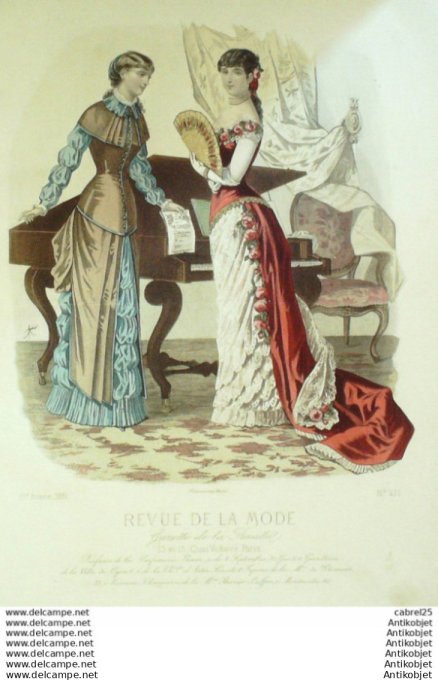 Gravure Mode La Gazette 1881 # 472 (Old Fashion plate)