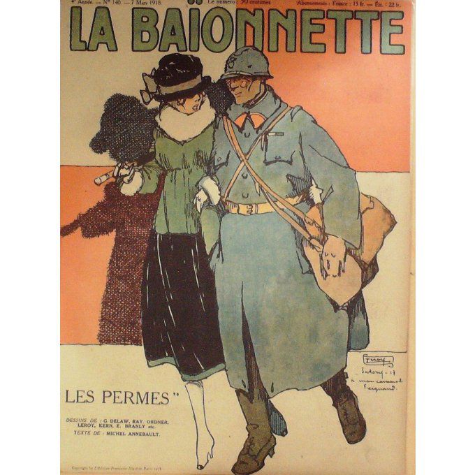 La Baïonnette 1918 n°140 (Les permes) BOGILAS ORDNER GASTYNE BRANLY BAILLE