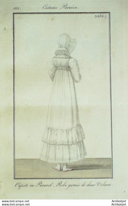Costume Parisien 1812 # 1256 Robe velours garnie