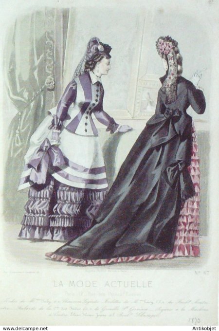 Gravure La Mode actuelle 1873 #  87 (Old Fashion plate)
