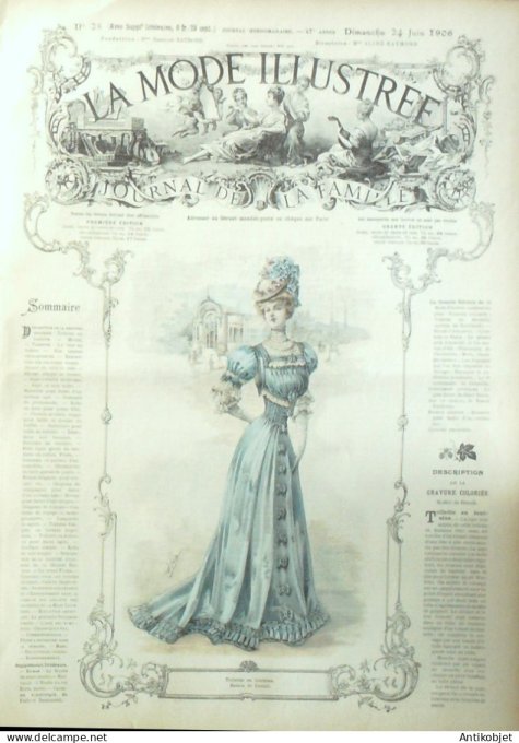 La Mode illustrée journal 1906 n° 25 Costume en Louisine
