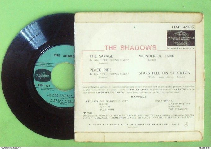 The Shadows 45T EP The savage (languette) 1962