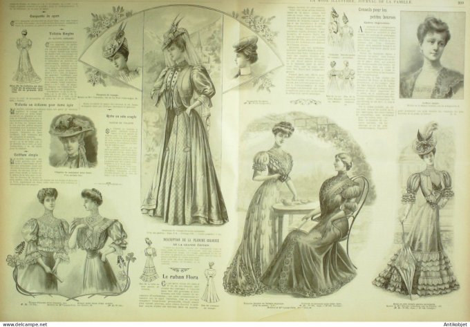 La Mode illustrée journal 1906 n° 25 Costume en Louisine