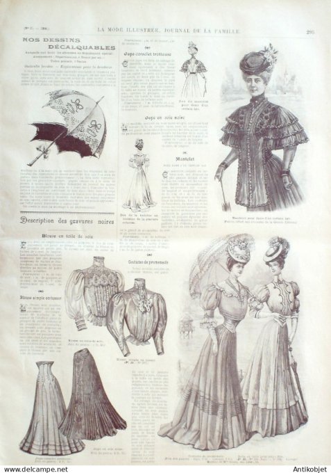 La Mode illustrée journal 1906 n° 25 Costume en Louisine