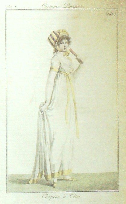 Costume Parisien 1799 an 7 #141 (eau forte) Chapeau ? cà´tes