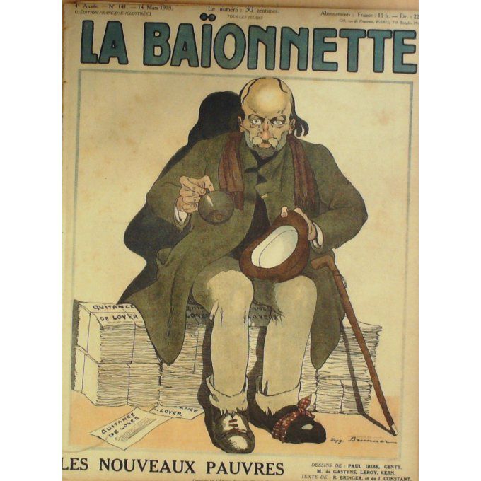 La Baïonnette 1918 n°141 (Nouveaux pauvres) IRIBE GASTYNE KERN LEROY GILES HASS BARBE