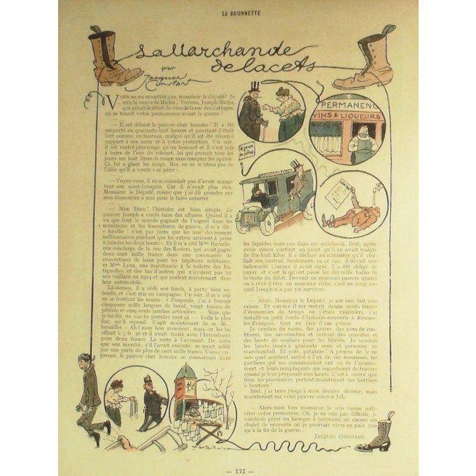 La Baïonnette 1918 n°141 (Nouveaux pauvres) IRIBE GASTYNE KERN LEROY GILES HASS BARBE