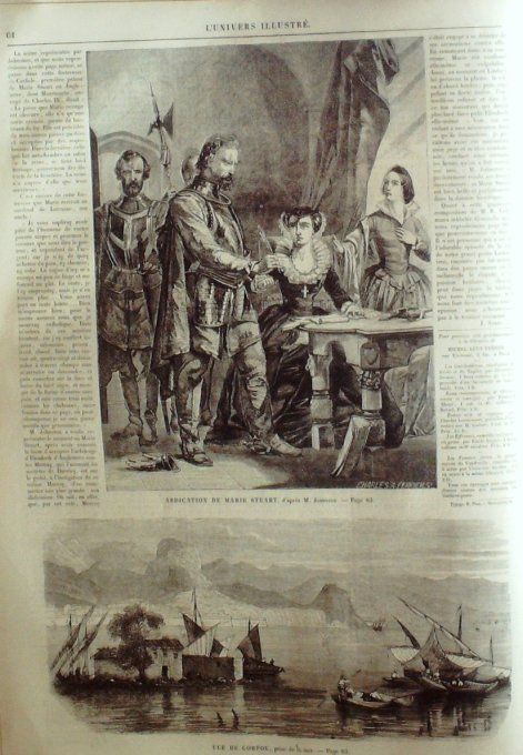 L'Univers illustré 1861 # 141 Marie-Stuart Grèce Corfou ïles Ioniennes