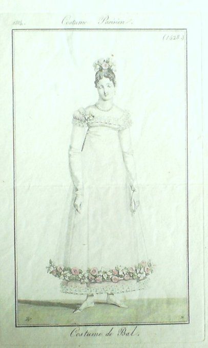 Gravure Mode Costume Parisien 1814 # 1428 (eau forte old Fashion plate