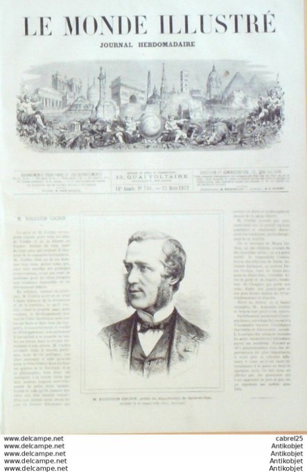 Le Monde illustré 1872 n°780 Lille (59) Poitiers (87) Augustin Cochin Henry Regnault Alhambra