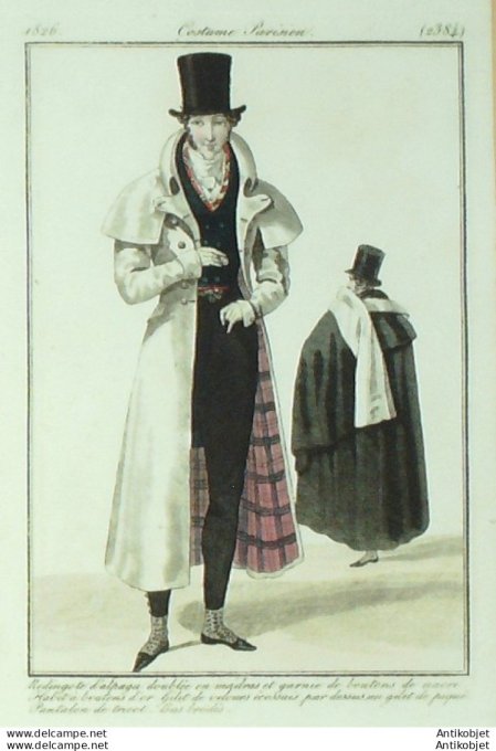 Costume Parisien 1826 # 2384 Redingote d'alpaga homme