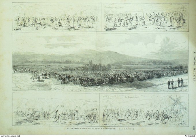 Le Monde illustré 1874 n°949 Tours (37) Longchamp (92) Rouen (76) Boeildieu Montmartre