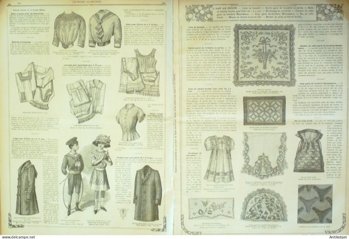 La Mode illustrée journal 1911 n° 22 Toilettes Costumes Passementerie