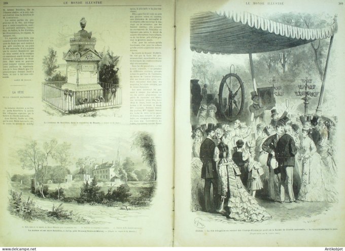 Le Monde illustré 1874 n°949 Tours (37) Longchamp (92) Rouen (76) Boeildieu Montmartre