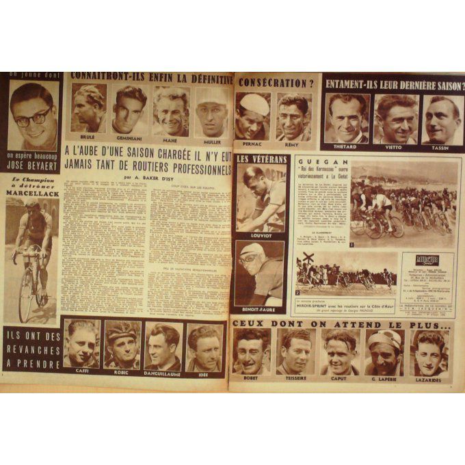 Miroir Sprint 1949 #  142 21 Fév Bobet Muller Faure Louviot Button La Motta Ben Milou