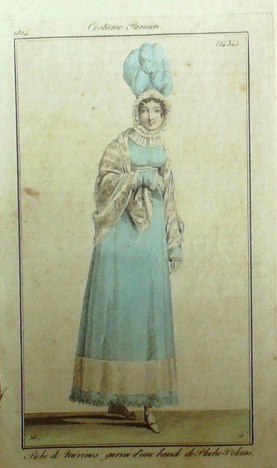 Gravure Mode Costume Parisien 1814 # 1434 (eau forte old Fashion plate