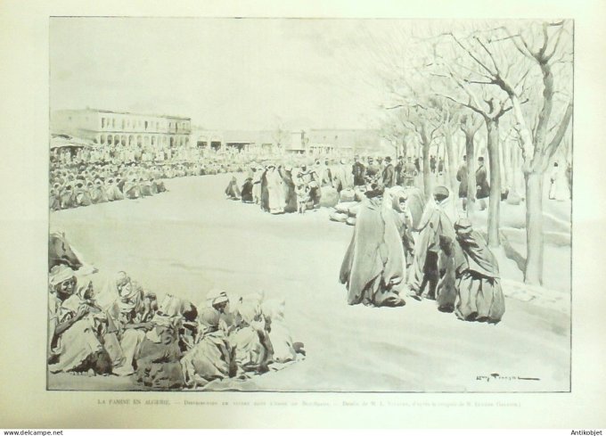Le Monde illustré 1898 n°2139 Algérie Bou-Saada Borgou Kouandé Nikki famine