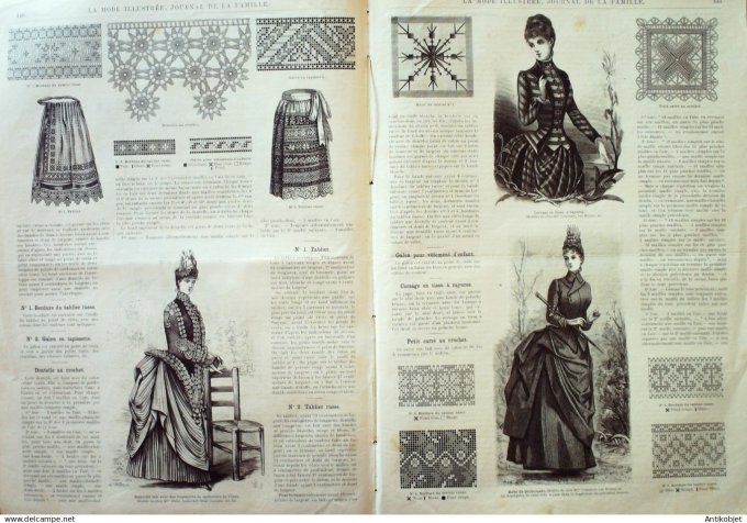 La Mode illustrée journal + gravure associée 1887 # 18