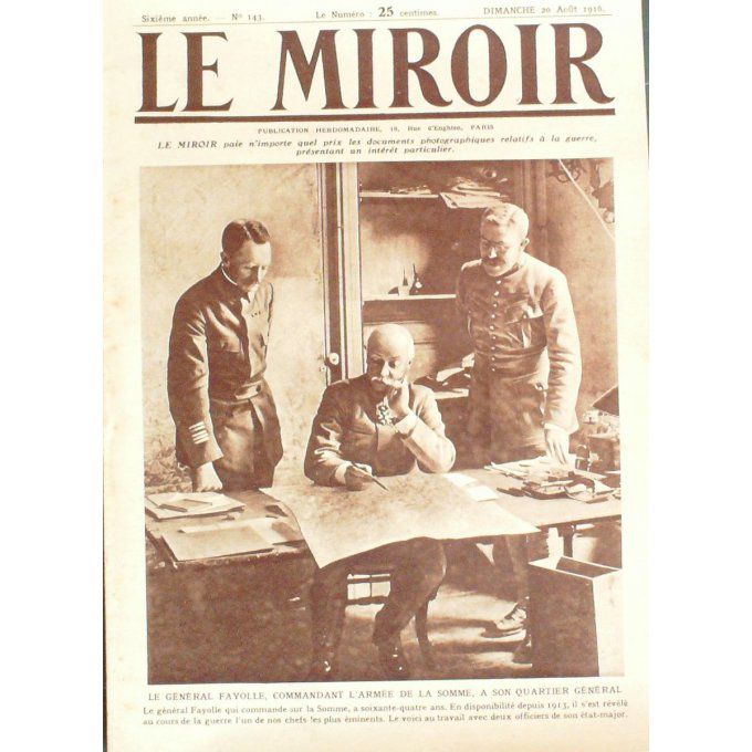 Le Miroir 1916 n° 143 ZEITNLIK HEM MONACU MONTENEGRO