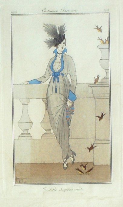 Vallee Armand Pochoir Mode Art Deco n° 143b-1914 Journal des Dames