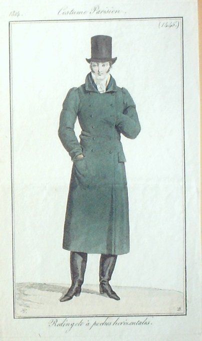 Gravure Mode Costume Parisien 1814 # 1445 (eau forte old Fashion plate