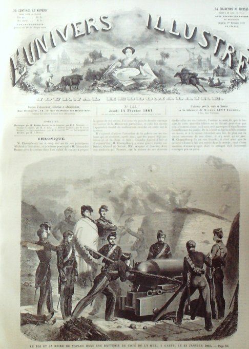 L'Univers illustré 1861 # 144 Italie Gaete Trieste côtes de l'Illyrie Cologne Lord de Ravenswood