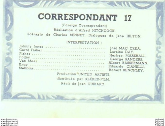 Correspondant 17 Herbert Marshall Robert Benchley Eduardo Cianelli