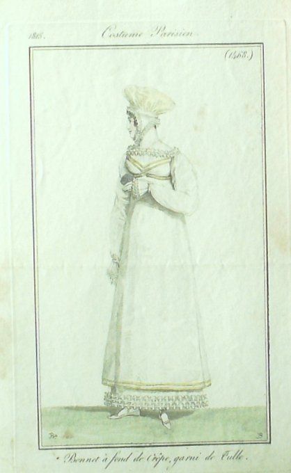 Gravure Mode Costume Parisien 1815 # 1468 (eau forte old Fashion plate