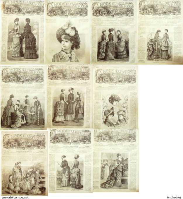Mode illustree  1883 Lot de 10 journaux