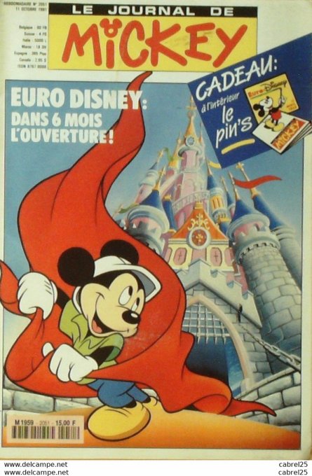 Journal de Mickey n°2051 Parc EURO DISNEY (11-10-1991)