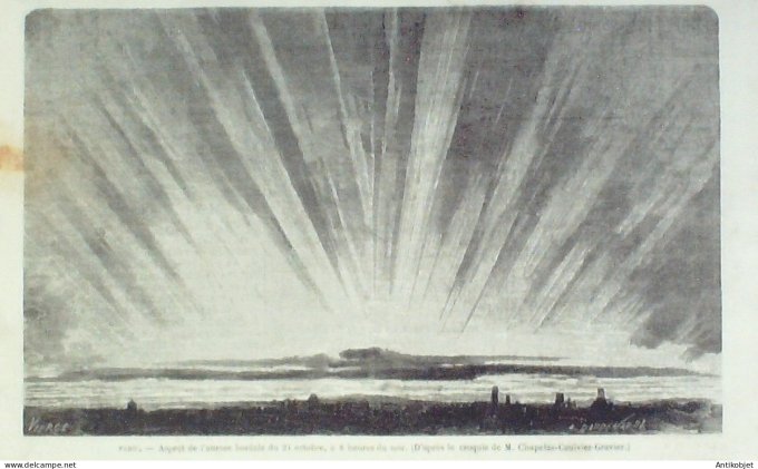 Le Monde illustré 1870 n°707 Tours (37) Gare Orléans Aurore Boréale Pigeons voyageurs