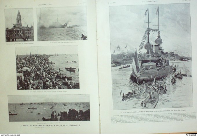 L'illustration 1905 n°3259 Edouard VII Suède Stockholm Tromsda Lapons île de Wight Cowes Cuirassé Ma