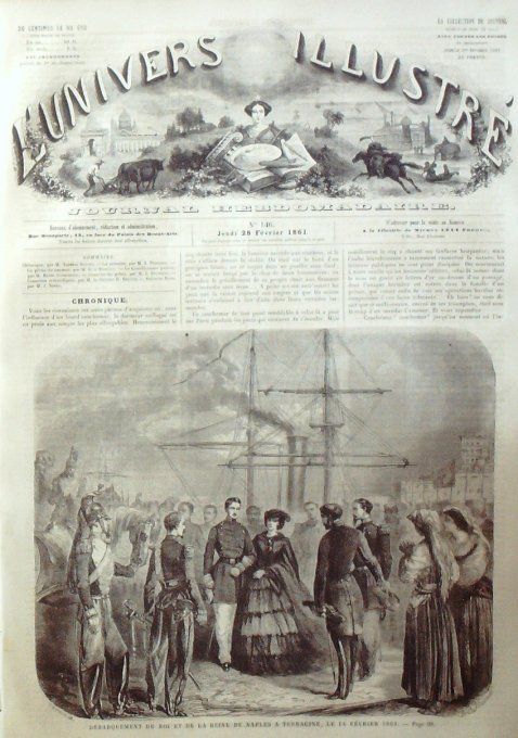 L'Univers illustré 1861 # 146 Italie Messine Terracine Ecosse Tweed pêche saumon Salvador Rosa