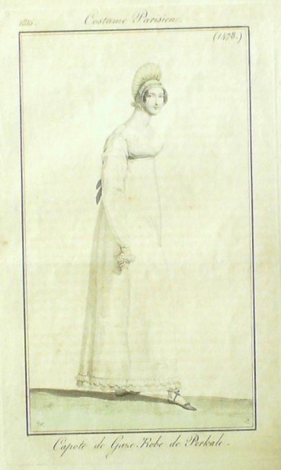Gravure Mode Costume Parisien 1815 # 1478 (eau forte old Fashion plate