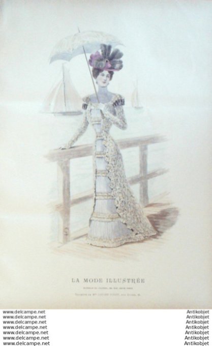 Gravure Mode illustree 1899 # 23 (Old Fashion plate) rare