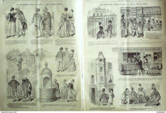 Le Journal Amusant 1874 #  911 Le quartier latin par Randon