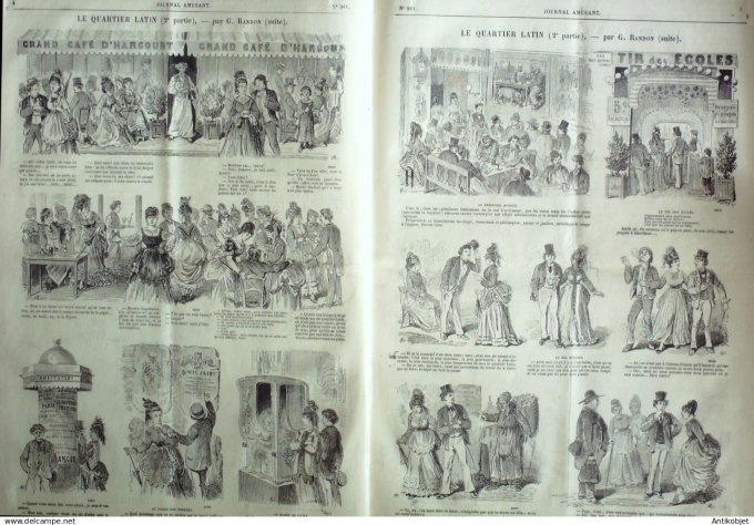 Le Journal Amusant 1874 #  911 Le quartier latin par Randon