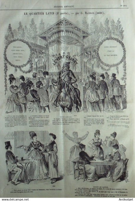 Le Journal Amusant 1874 #  911 Le quartier latin par Randon