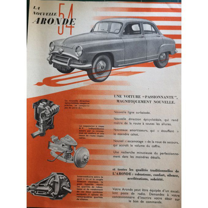 Catalogue SIMCA ARONDE 1954